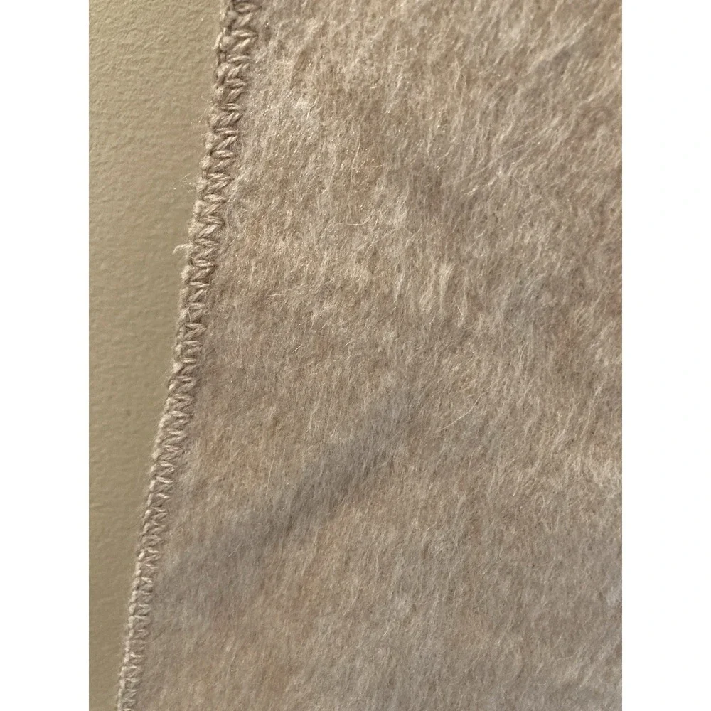 Alpaca Camargo Scarf Peru Embroidered‎ Logo Tan Beige Ultra Soft Fringe